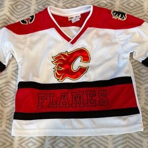 Kids Flames Hockey Jersey - Red and White